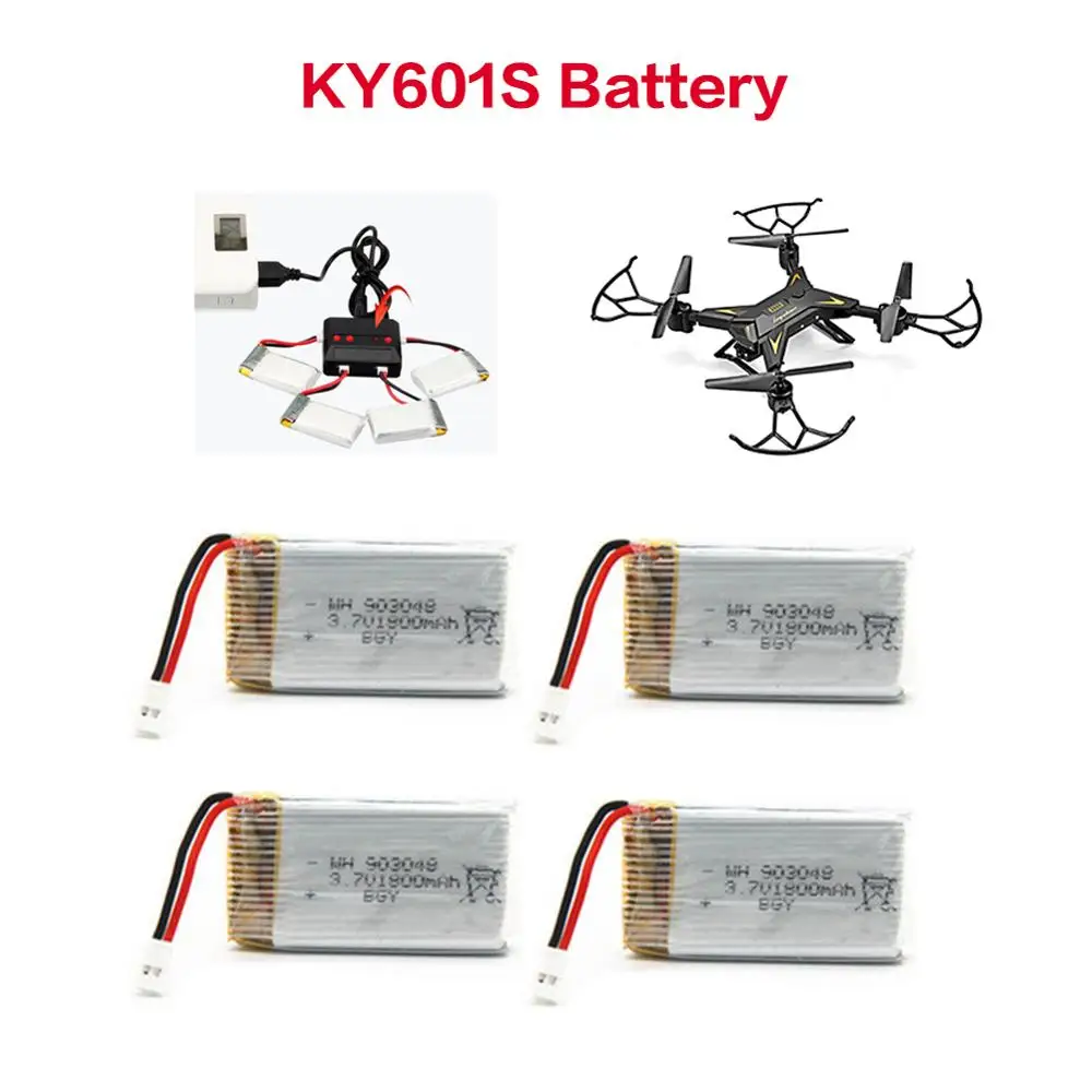 

KY601S Battery 3.7V 1800mAh Lipo Battery Quadcopter KY601S RC Drone Battery charger 4 in 1 Toys Accessories Spare Parts