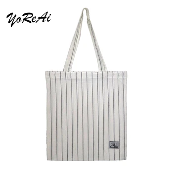 

YoReAi Plaid Striped Shoulder Bag Original Personality Large Capacity Canvas Bags Korean Student Handbag Female Classic Tote