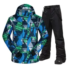 Мужской лыжный костюм ветронепроницаемый, ветрозащитный, водонепроницаемый брендовый спортивный лыжный костюм пальто и брюки зимний лыжный костюм горнолыжный костюм