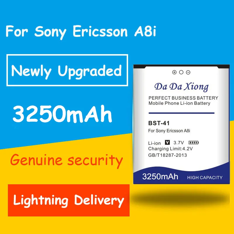 

Free shipping 3250mAh BST-41 Battery For Sony Ericsson Xperia PLAY R800 R800i A8i M1i X1 X2 X2i X10 X10i Play Z1i phone battery