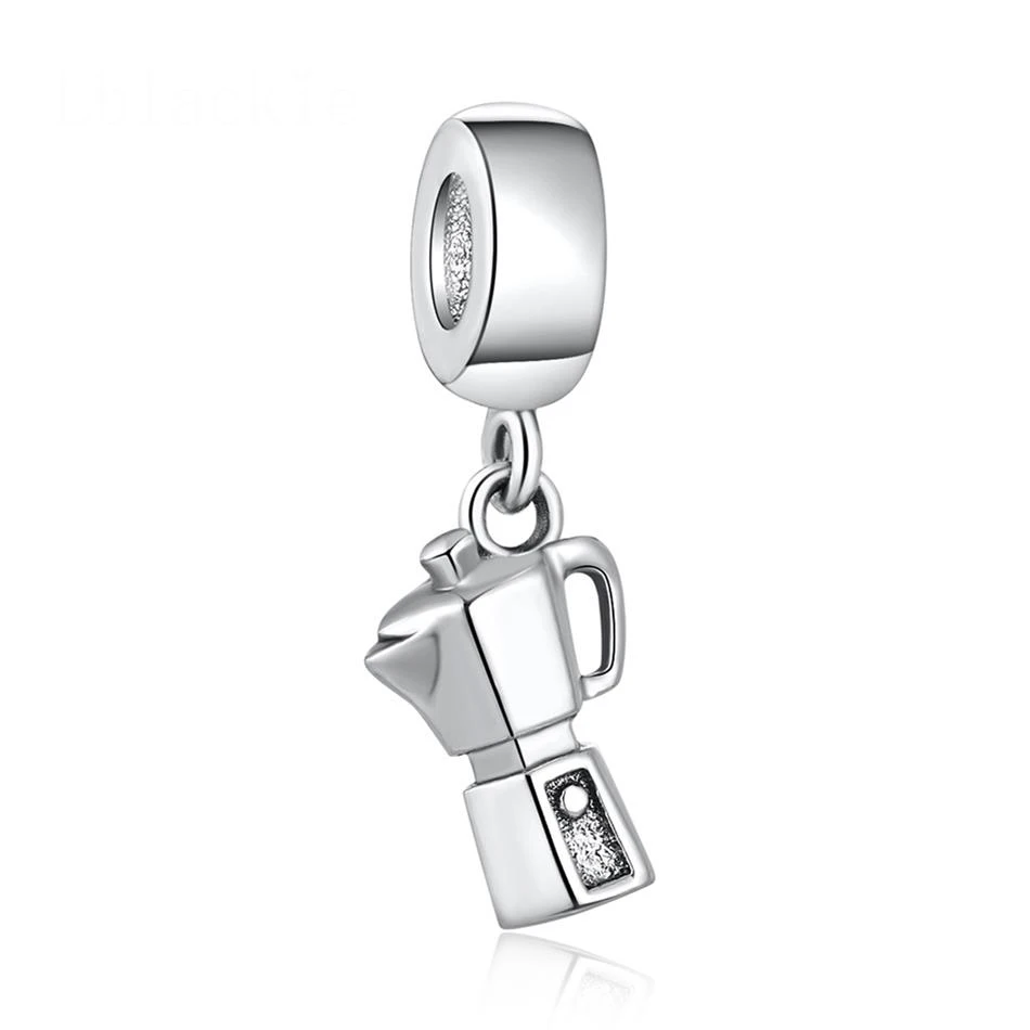 Authentic S925 Silver Vintage Espresso Can Pendant Beads Charm fit Lady Bracelet Bangle For Women DIY Jewelry Marking | Украшения и