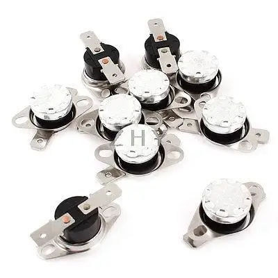 

10PCS AC 250V 10A 65C NC Auto Reset 2Pin Terminals Temperature Control Switch
