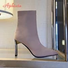 Aphixta Fashion 2022 Sock Boots Women 9cm High Heel Shoes Metal Thin Heels Booties Sexy Woman Autumn Winter Ankle Fabric Boots ► Photo 1/6