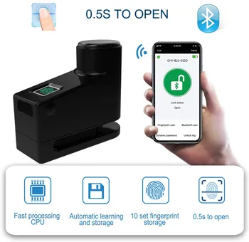 

Fingerprint Disc Brake Lock Biological Anti-theft Lock Bluetooth Electric Lock Waterproof Bicycle Motorcycle Wheel Padlock