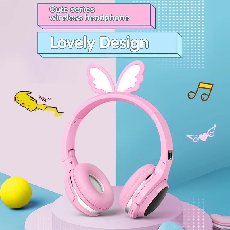 Creative Cartoon Silicone Head Mounted Bluetooth Pikachu Wireless Anime Seven Color Glowing Cute Net Red Headphones