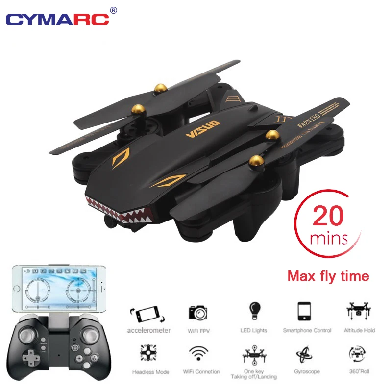 $39.99 VISUO XS809S Foldable Selfie Drone with Wide Angle 2MP HD Camera WiFi FPV XS809HW Upgraded RC Quadc
