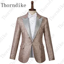 Thorndike Роскошный Блейзер новейший дизайн модный жаккардовый принт Тонкий костюм куртка мужская повседневная бизнес ужин вечерние свадебные блейзеры
