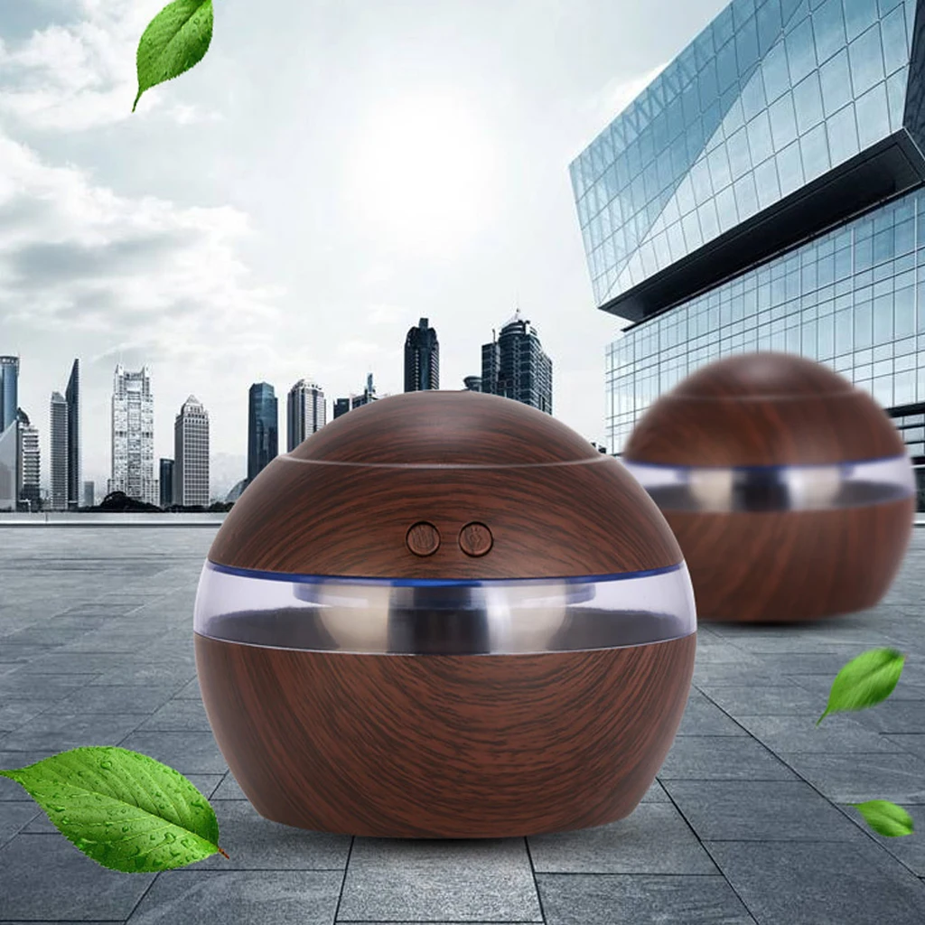Colorful Wooden LED Ultrasonic Aroma Humidifier Diffuser Car Air Purifier For Bedroom Living Room Bathroom Electric Humidifier