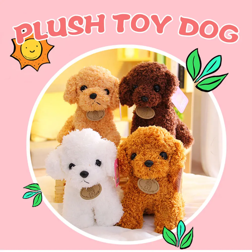 

25CM Realistic Animals Simulation Cute Teddy Dog Toys Handmade Stuffed Dolls Christmas 2020 Xmas Gift Kids Toys Juguetes Zabawka