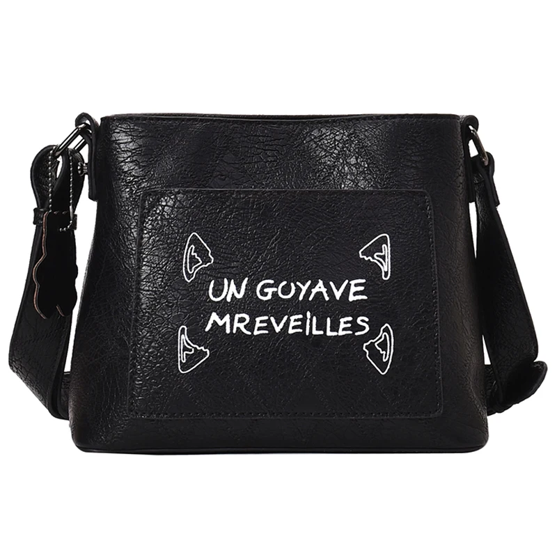 

iVog New Arrival Everyday Female Small Shoulder Crossbody Handbag louis Black Geometric Bucket Bags for Women 2019