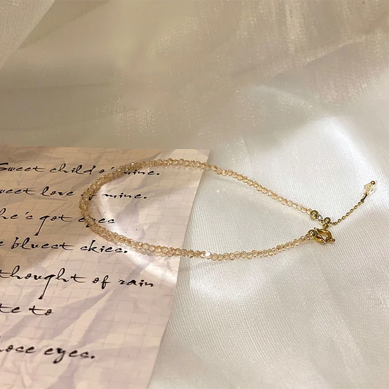 

Karnoz Beach Anklet Bracelet for Women Girl Seed Beaded Crystal Anklet Girl Non-fading Simple High-end Sense of Beaded Jewelry