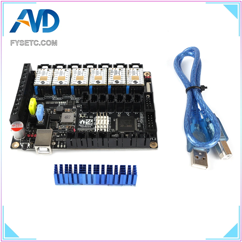 S6 V1.2 плата 32 битная управления с 6 шт. TMC S2225 TMC2225 для Uart Flying Wire MX соединитель VS F6 V1.3 SKR