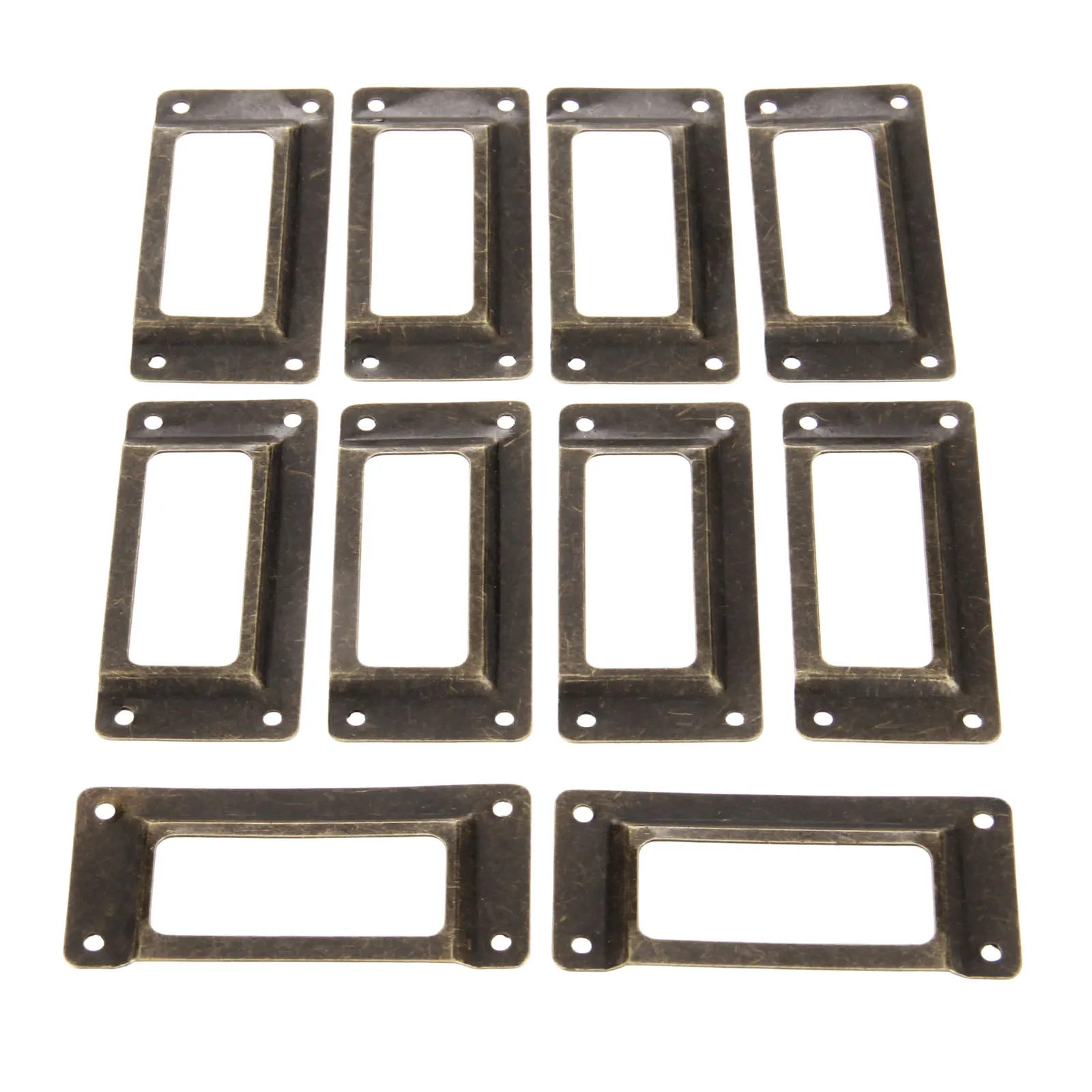 

10Pcs Antique Bronze Vintage Metal Label Pull Frame Handle File Name Card Holder for Furniture Cabinet Drawer Box 62*29MM