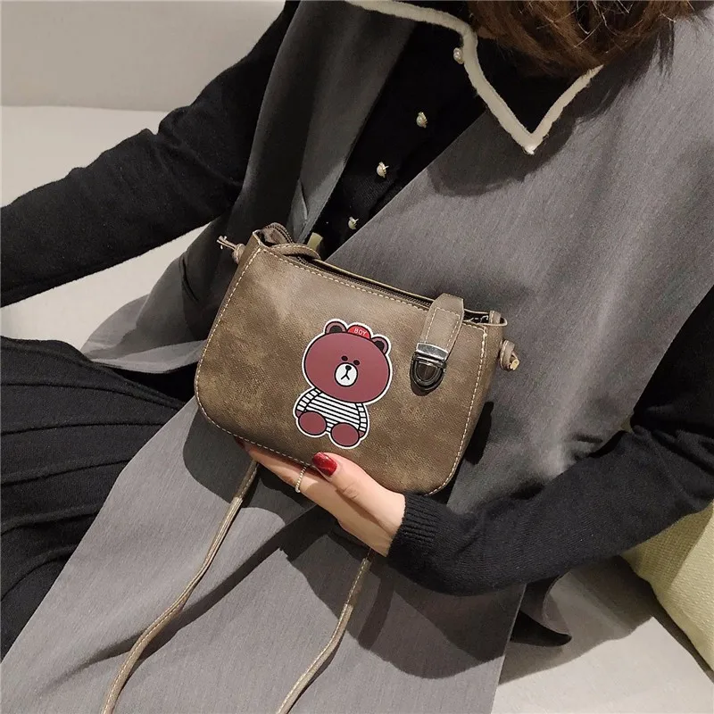

Bag Women's 2019 New Style Japanese Korean INS Fashion Elegant Versatile Cartoon Square Sling Bag Cute Fashion Shoulder Oblique