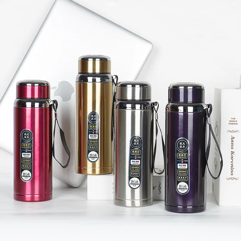 

Stainless Steel Vacuum Flask Large Capacity Outdoor Camisole Sports Bottle Pot Space Glass Gift