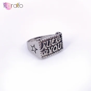 

Endless Fashion Letter Ring Man Style alloy Rings For women Wedding Custom Letters Initials Ring F Word Punk Style A30