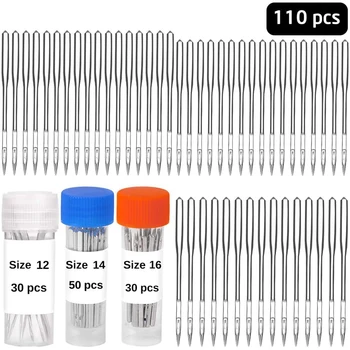 

LMDZ 30PCS 80/12 + 50PCS 90/14 + 30PCS 100/16 Sewing Machine Needles, Universal Regular Point for Singer, Brother, Janome,Varmax