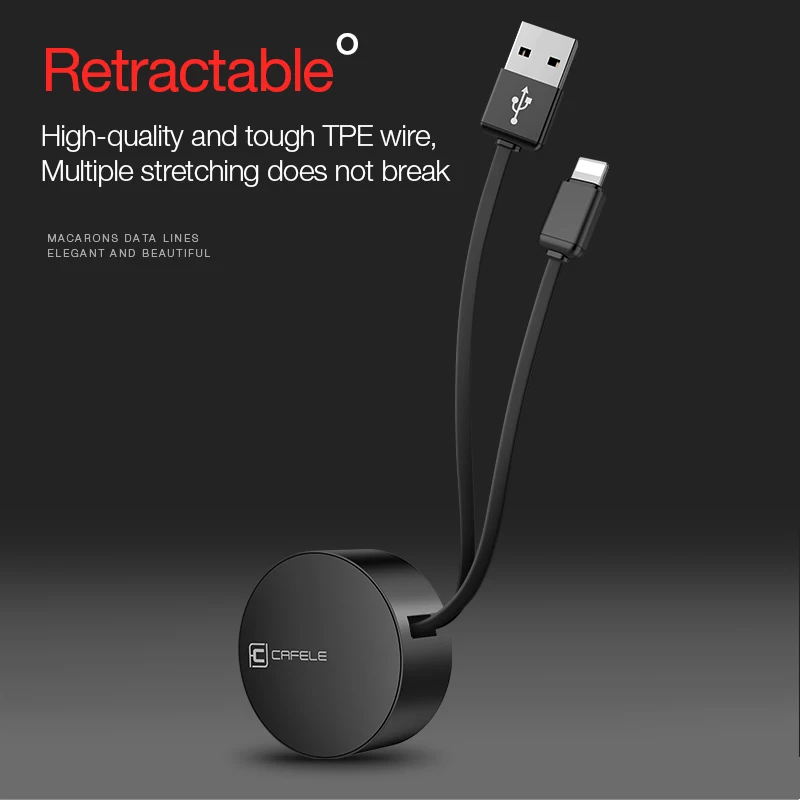 Cafele USB Kabel für iPhone 11 Pro X Xr Xs Max 8 7 6s Plus Ladekabel Versenkbare 8 pin für iPhone B