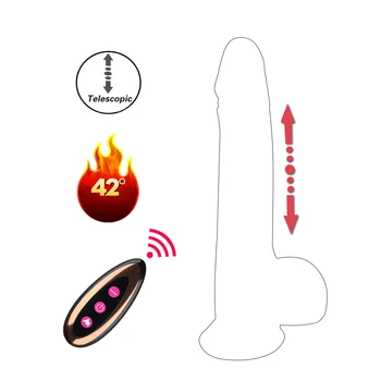 Realistic Dildo Vibrator Electric Heating Telescopic Vibrating Big Penis G Spot Sex Toy for Women Wireless Remote Dildo Vibrator 6