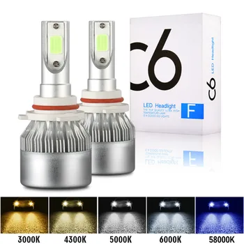 

2x H7 LED H11 H4 Hi/Lo H1 H3 H8 HB1 HB3 HB4 HB5 PS24W HIR2 H13 H16 H27 9005 Car Headlight Bulbs 3000K 4300K 6000K 8000K COB C6