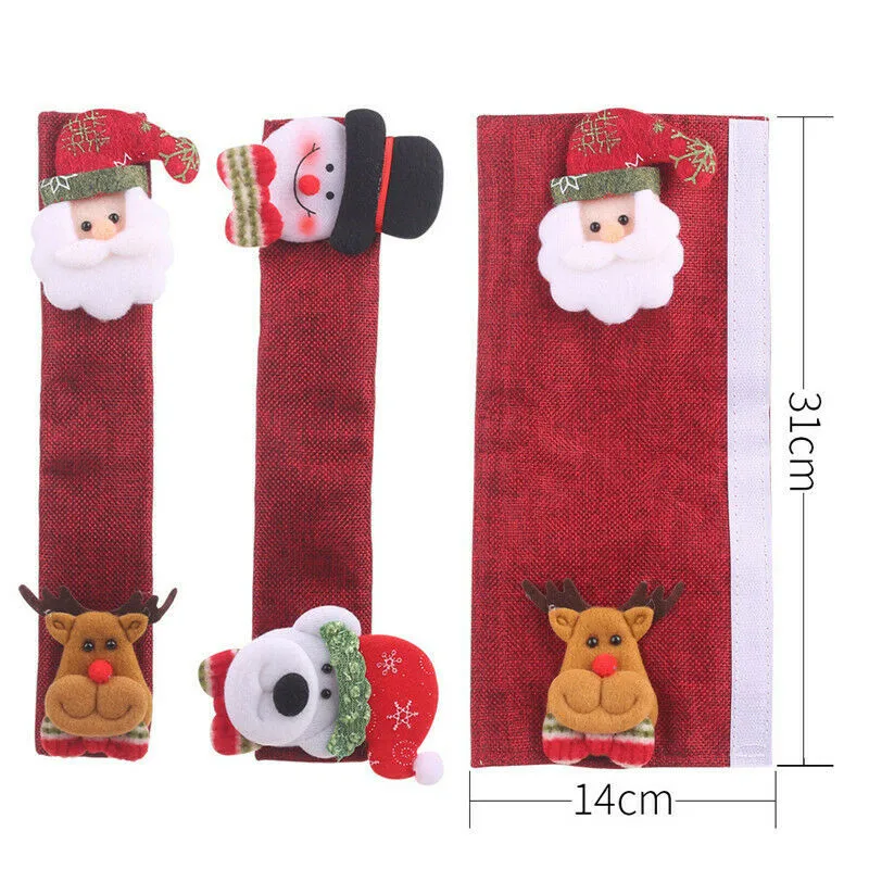 4 шт. Ручка дверцы холодильника крышки кухонного прибора протектор Рождественская декоративная ручка орнамент крышка