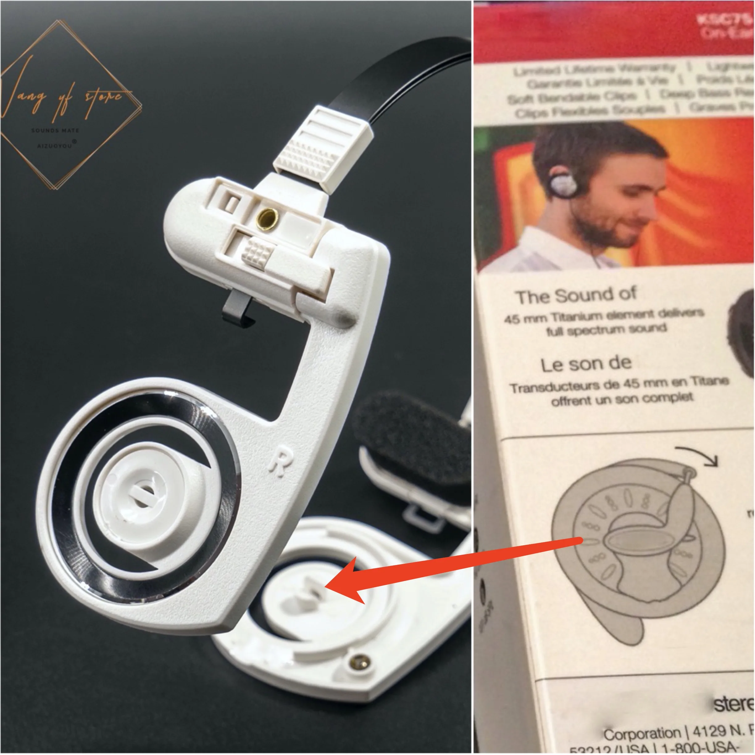 WhiteHeadbandPartForKOSSPPKSC75PortablePortaproPortaProTop