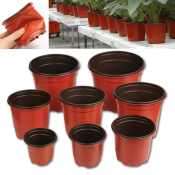 

10pcs Mini Plant Gardening Supplies Nursery Pots Soft Plastic Round Flower Pot Terracotta Nursery Planter Home Decor