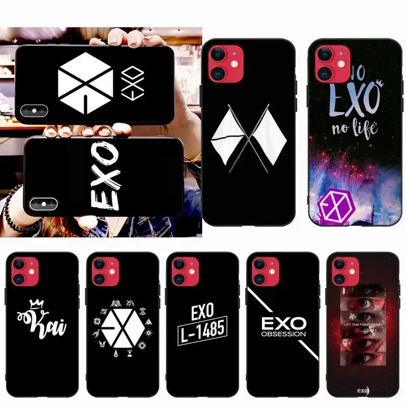 YJZFDYRM KPOP EXO logo Coque Shell чехол для телефона iPhone 11 pro XS MAX 8 7 6 6S Plus X 5S SE 2020 XR | Мобильные