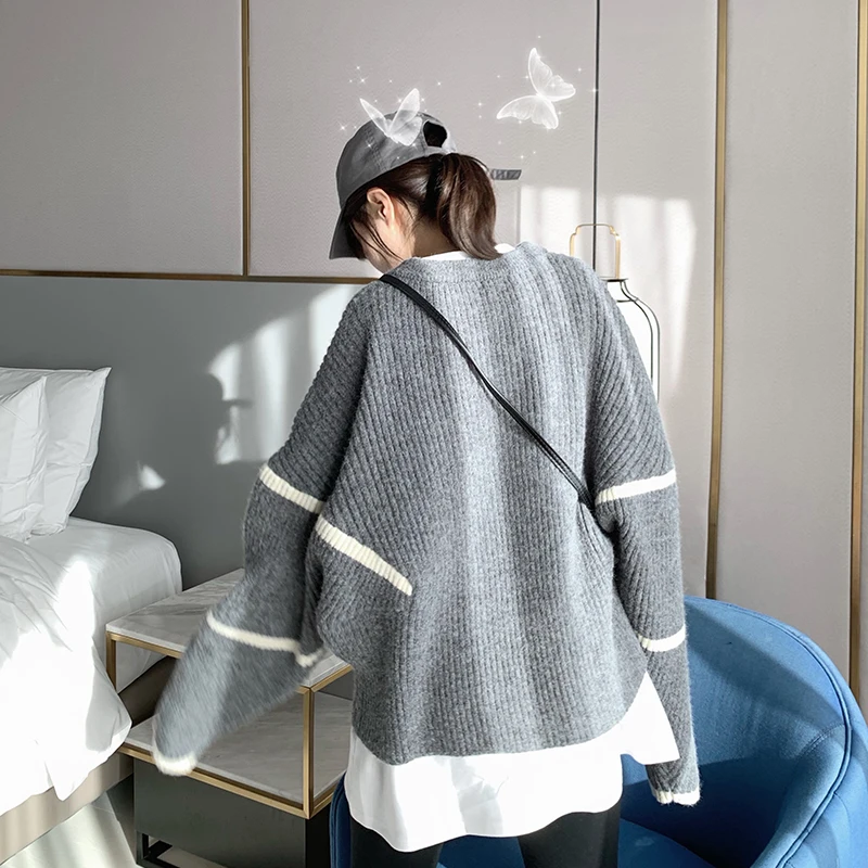 Autumn and Winter New Sweater Women's Loose Solid Color Knitwear Korean Casual Fashion Pullover Plus Size Women Sweaters