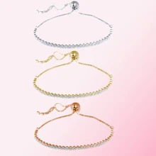 925 пробы Серебряный Классический сверкающая нить розовое золото браслет женский шарм Индивидуальные ювелирные изделия