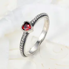 CodeMonkey Hot Sale 925 Sterling Color Love Heart Ring Stackable Ring with Purple Zircon for Women Wedding Jewelry R034