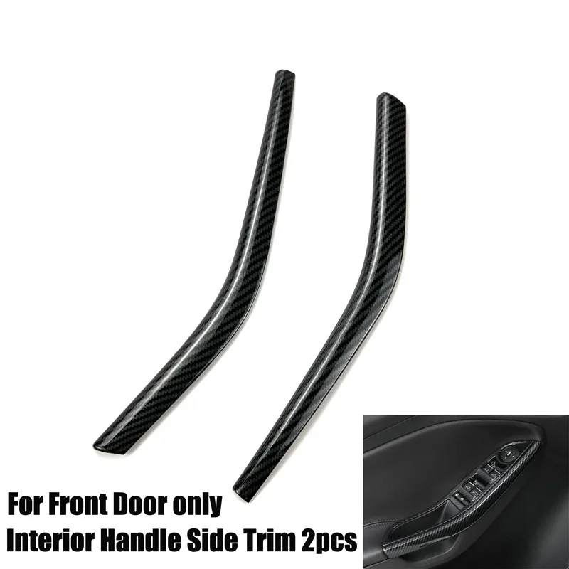 Handle Side Trim 2pc Для Ford Focus 3 2012- полностью внутренняя наклейка из углеродного волокна наклейка крышка ручка вентиляционная консоль панель Корпус чехол Аксессуары - Название цвета: Handle Side Trim 2pc