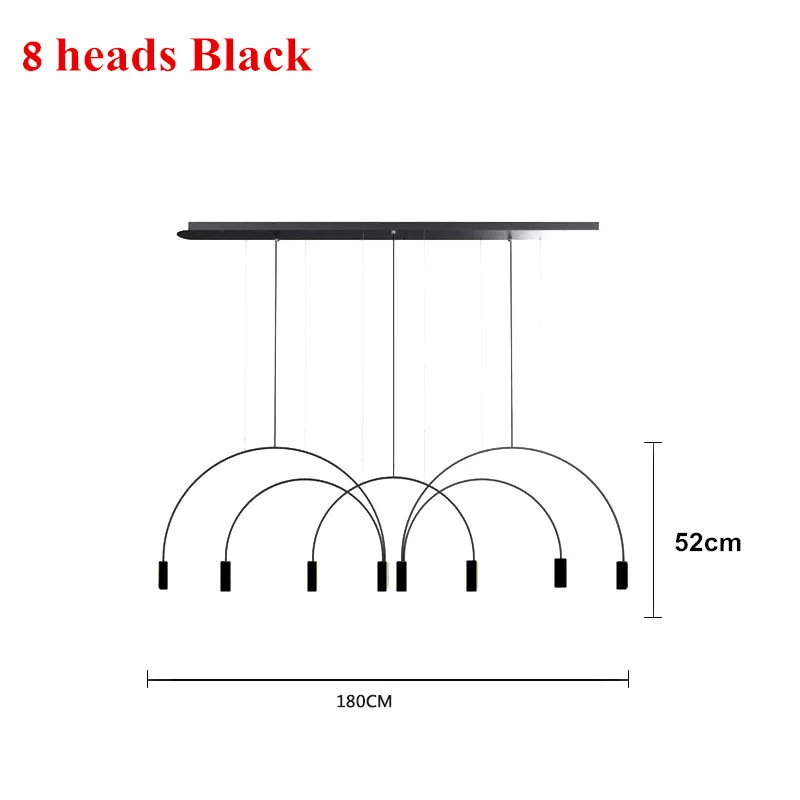 8 heads Black Постмодерн индивидуальный дизайн Led люстра подвесной светильник Искусство скандинавские люстры для гостиной магазин кабинет Декор подвесной светильник - Цвет абажура: 8 heads Black