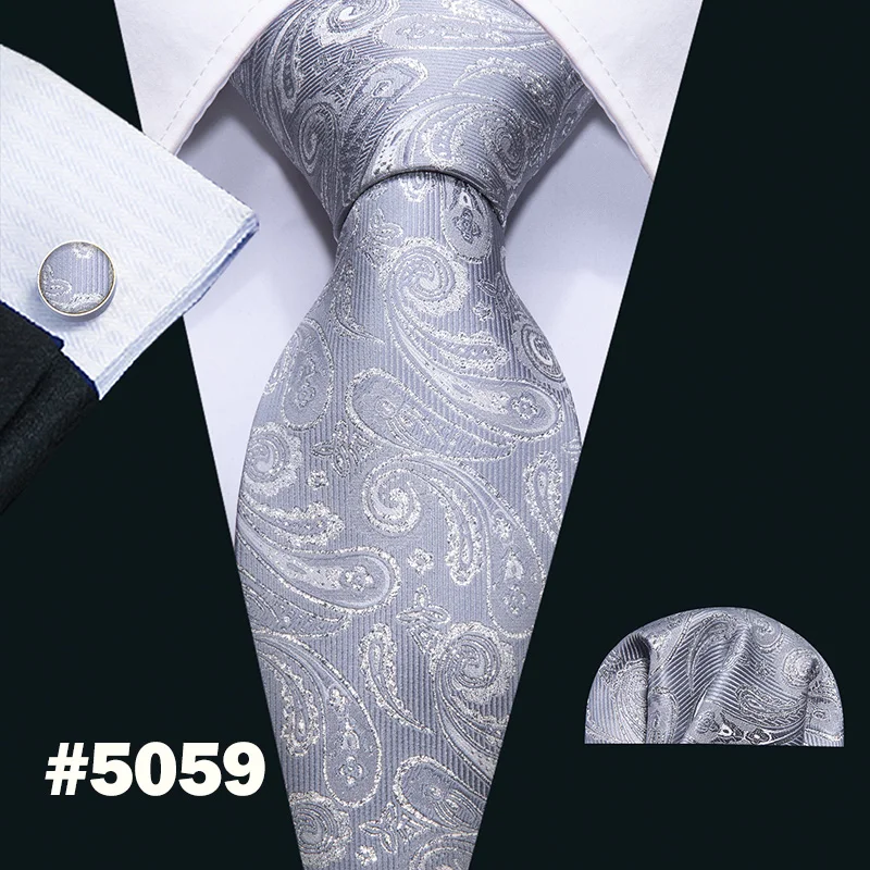 FA-1163 Барри. Ван мужской галстук Классический белый цветочный Шелковый жаккардовый галстук носовой платок запонки Набор для бизнеса свадьбы - Цвет: FA-5059