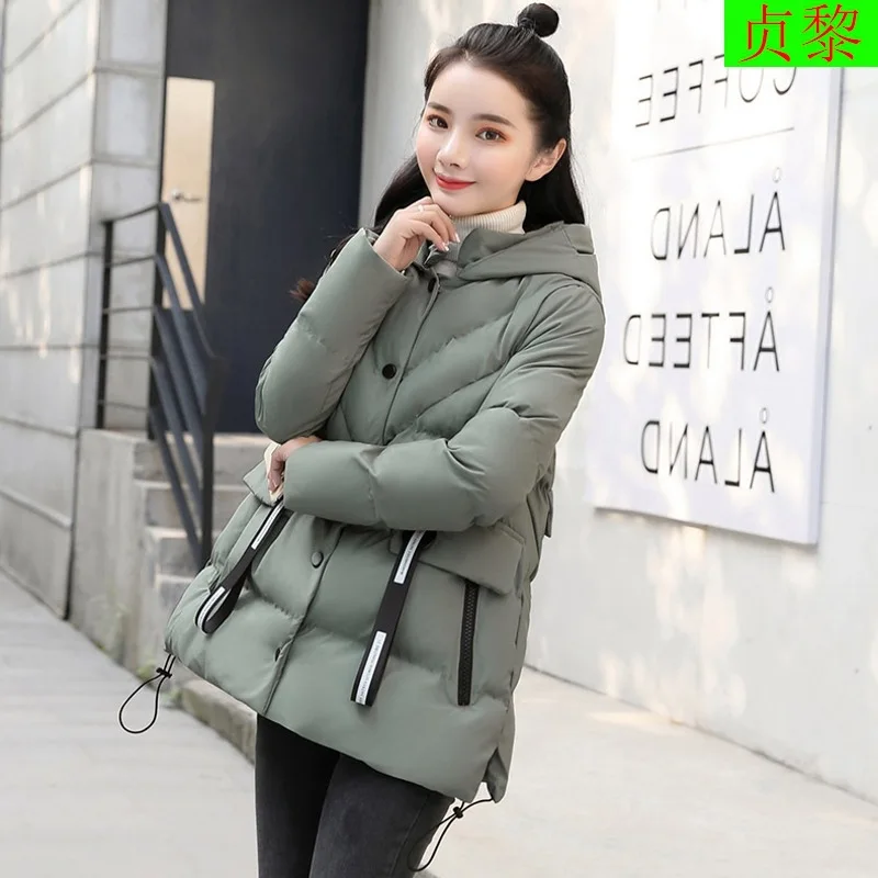 

2018 Winter New Style WOMEN'S Dress Medium-length CHIC down Jacket Cotton-padded Clothes Cotton Overcoat Short Puffy down Coat C