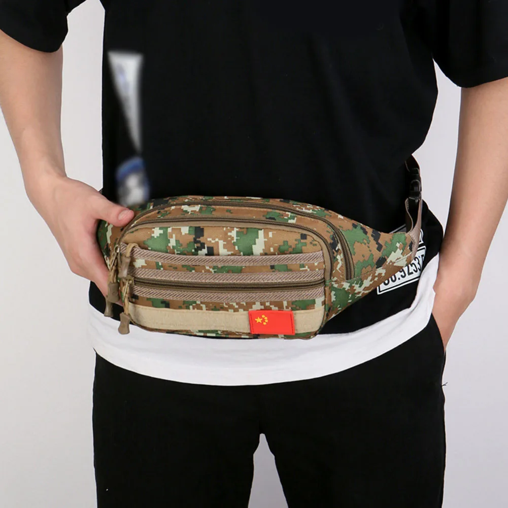 

Women Men Practical Outdoor Zipper Camping Waterproof Fashion Waist Bag Camouflage Color Large Capacity Sports Oxford Cloth