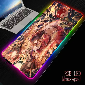 

MRGBEST Japanese Anime Girl RGB Large Mouse Pad Led Backlight XXL Surface Mause Pads Non-slip Rubber Computer Keyboard Desk Mat