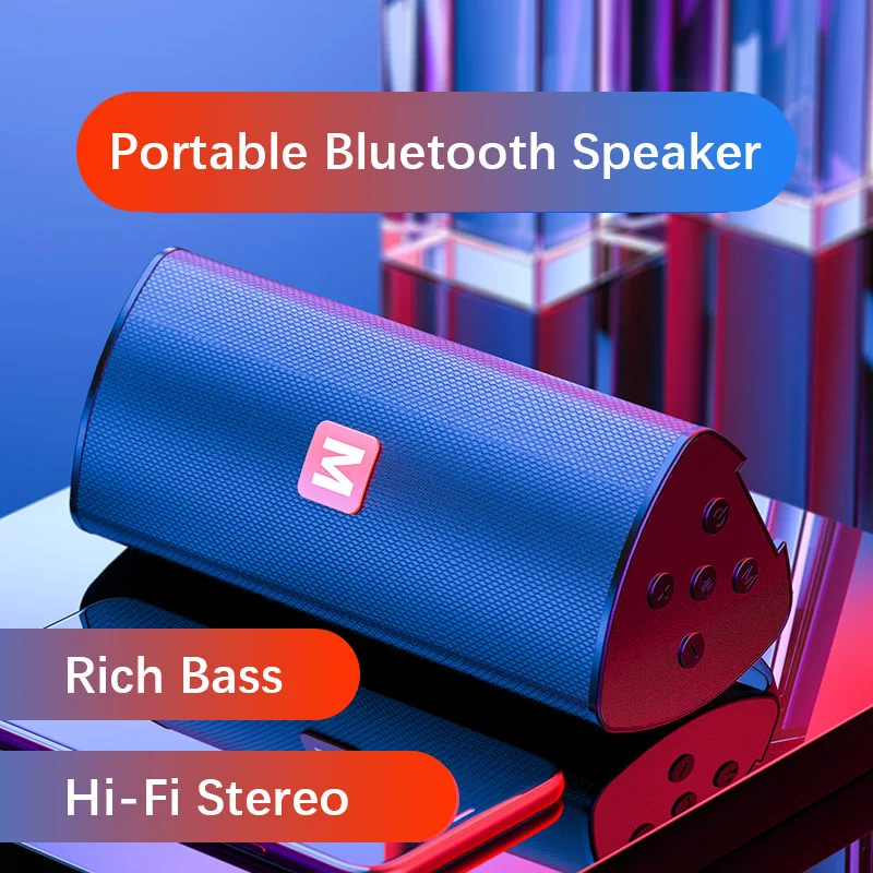 

Triangle Portable Bluetooth Speaker with FM Radio TWS Stereo Subwoofer Wireless Outdoor Portable Bluetooth Boombox Small Speaker