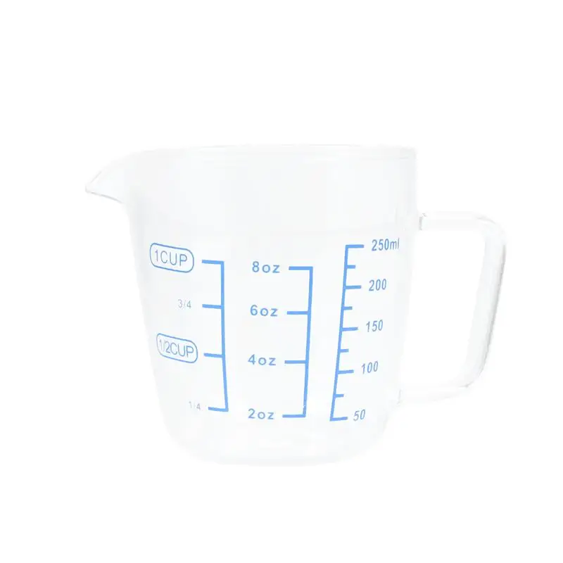 250ml/500ml Heat-resistant Glass Measuring Cup Children's Milk Cup with Scale Microwave Measuring Cup Transparent Scale Cup