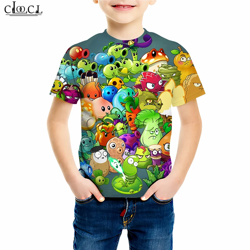  Plants Vs Zombies Printed T Shirts Boy Girl Sweatshirt Kids Games Peashooter 3D Print Hoodies Child