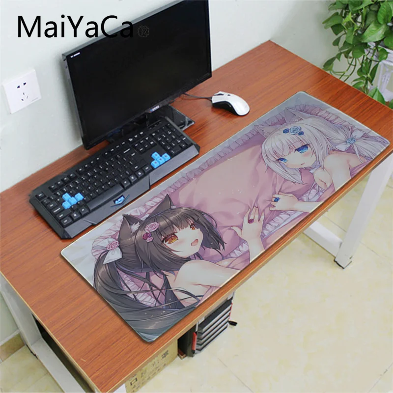 Lock Edge 30x60cm Maiyaca Chocola Nekopara игровой коврик для мыши анимация милые девушки горячие аниме игры узор так мило аниме девушки кошка стол из поликарбоната коврик - Цвет: Lock Edge 30x60cm