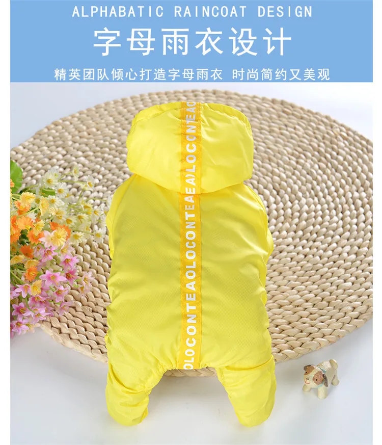 New Style Dog Raincoat Legs Double Layer Waterproof Pet Spring And Summer Teddy Large And Medium Small Dogs Clothing Supplies Wh