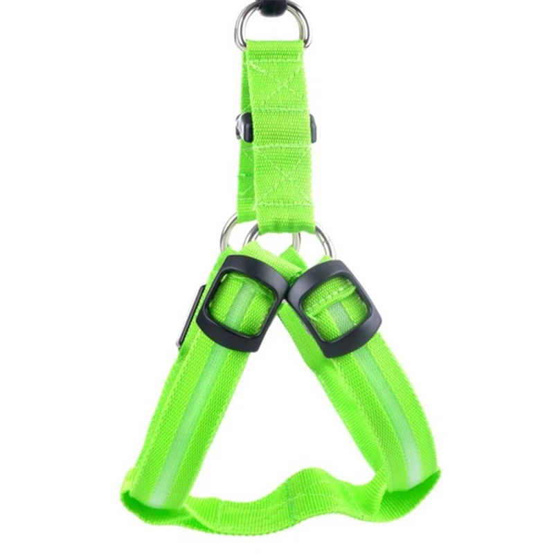 Nylon Pet Safety LED Harness Dog Product Flashing Light Harness LED Dog Harness Leash Rope Belt Dog Collar Vest 