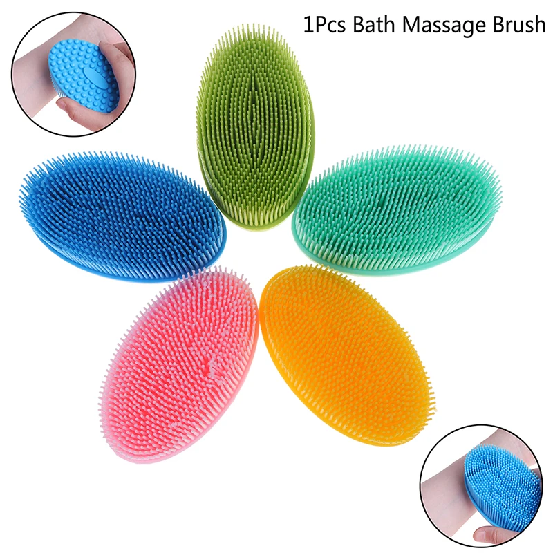 Shampoo Cleaning Brush Shower Bath Massager Silicone Scalp Comb Head Massage Hair Stress Relax Body Cleansing 5 Colors