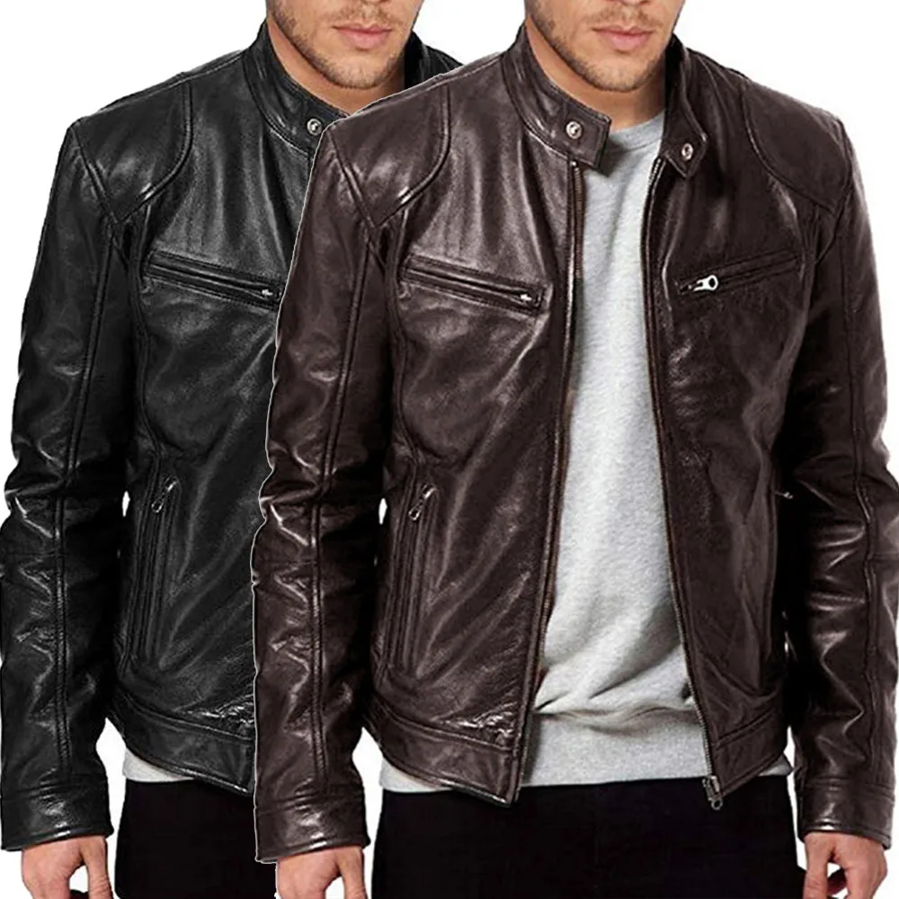 Новое поступление брендовая мотоциклетная кожаная куртка Мужские кожаные куртки jaqueta de couro masculina мужские кожаные пальто