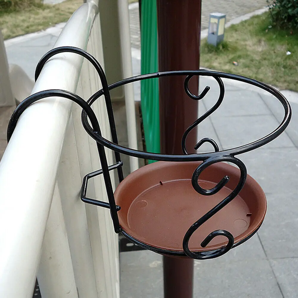 Balcony Railing Flower Pot Holder Flower Rack Hanging Planter Shelf