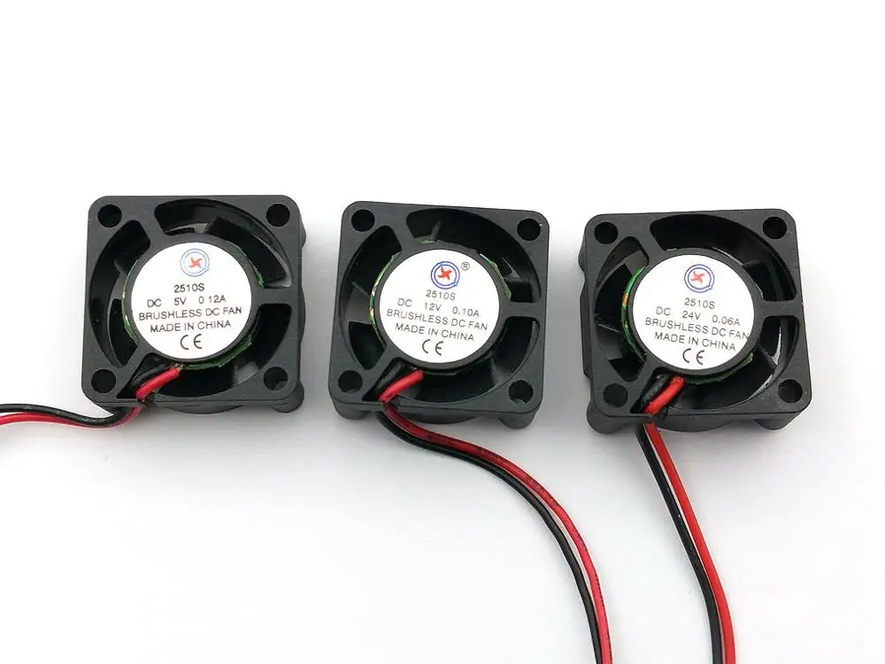 1 шт. Бесщеточный вентилятор охлаждения постоянного тока 2 pin 2510s 5V/12V/24V 5 лопастей