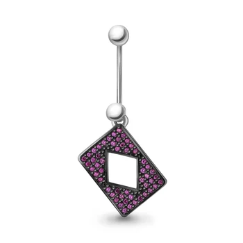 

AQUAMARINE navel piercing with corundum ruby, Silver 925