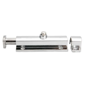 

4'' Chrome Plated Door Window Zinc Alloy Security Bolt For Doors Small Cabinets Button Open Spring Lock Latch Door Bolts