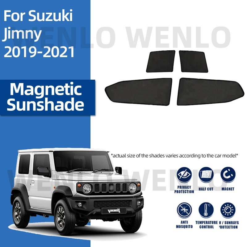 

For Suzuki Jimny 2019-2021 Window Sunshade Glass Shade Magnetic Curtain No Sag Sunshield Windscreen Shielding Mesh Nylon Visor